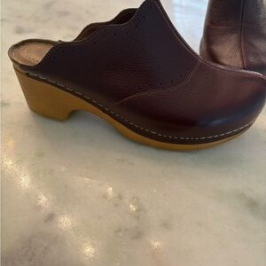 Ecco Dark Brown Leather Mules
